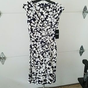 Dress white and black summer floral print